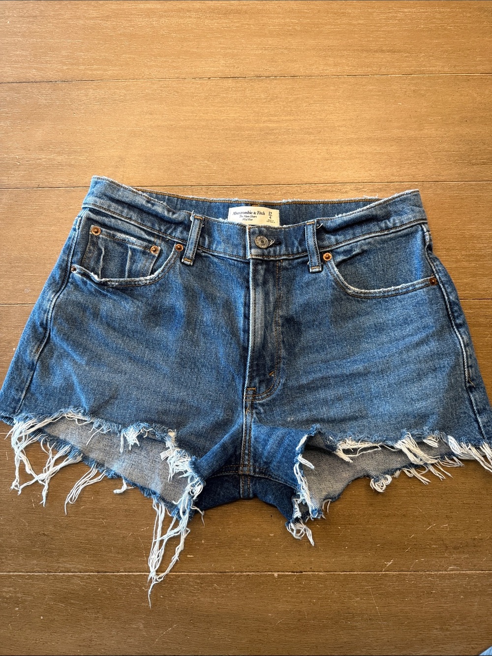 Abercrombie & Fitch Distressed Blue Denim Cutoff Shorts